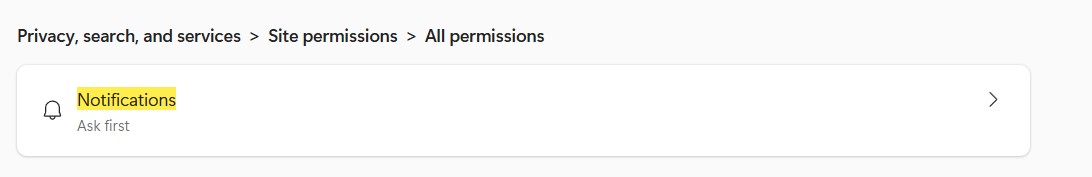 Notification from search edge